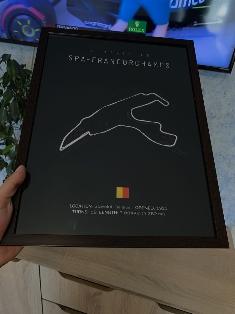 Постер з треками formula 1 (скло)