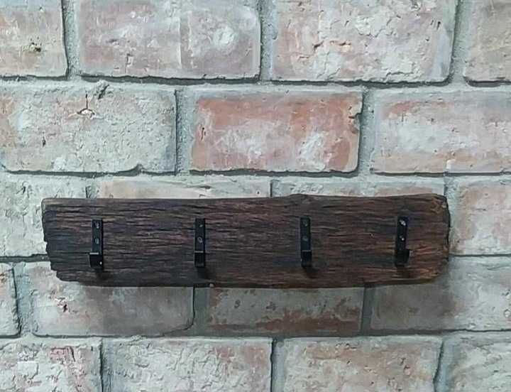 Wieszak Drewniany Dębowy Na Ścianę Ścienne Model History Numer 3