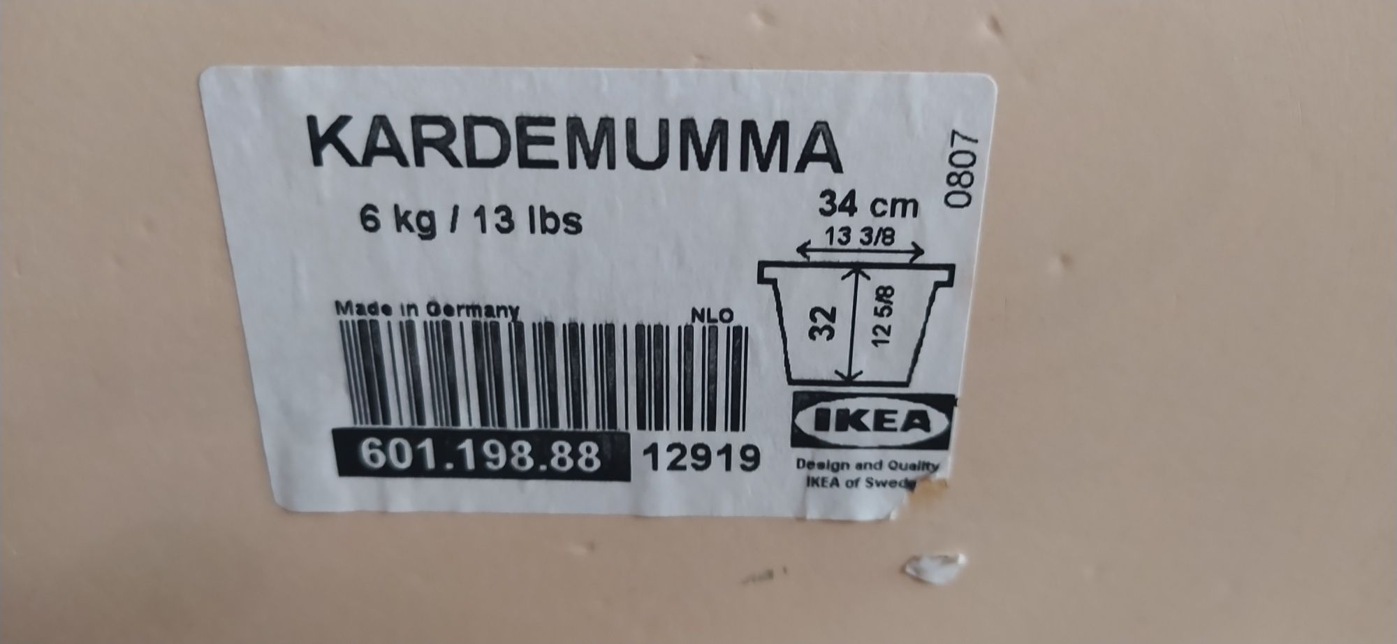 Donica Biała Ceramiczna Ikea Kardemumma - stan bardzo dobry