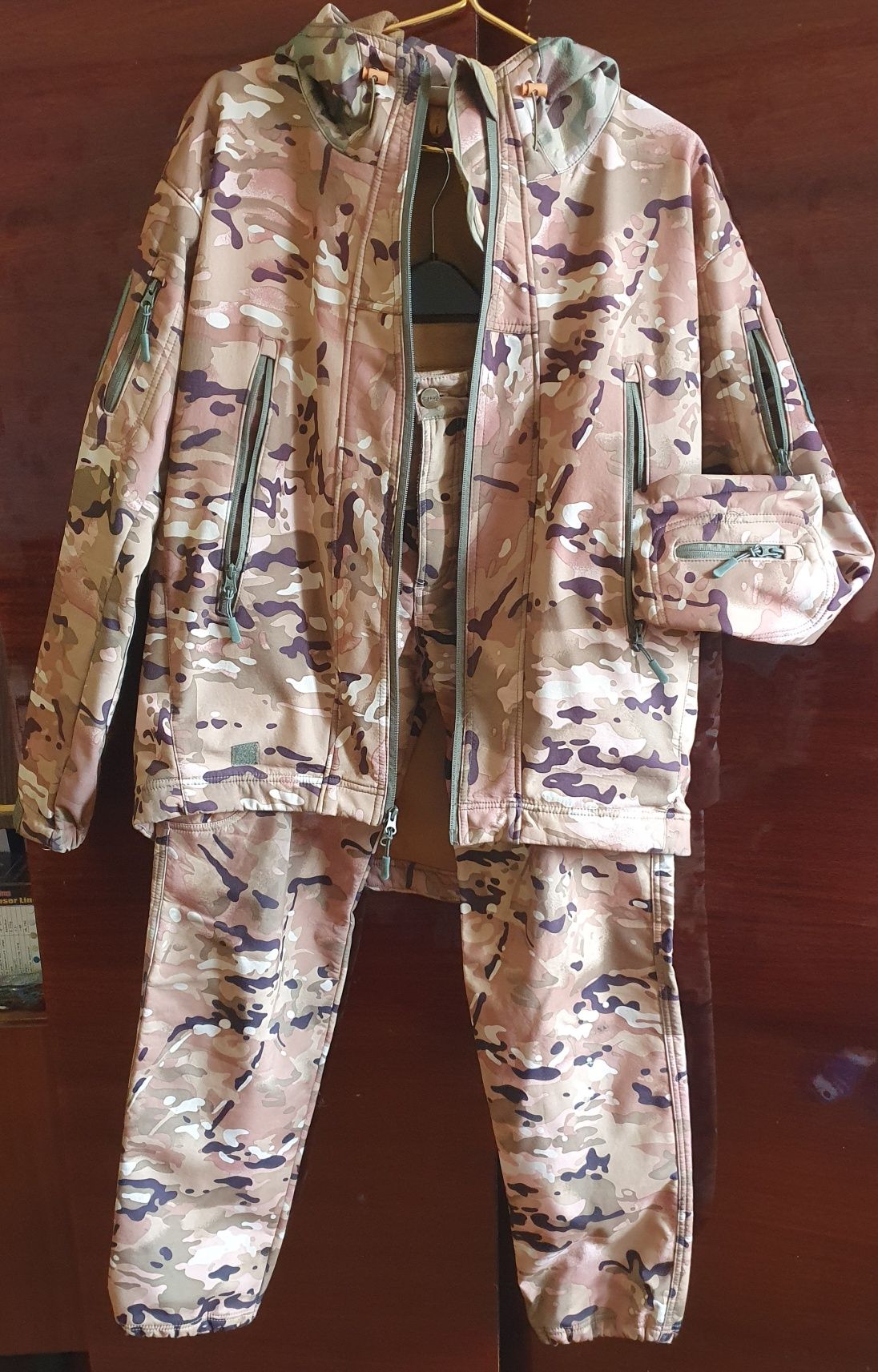 Тактичний костюм Soft Shell мультикам на флiсii