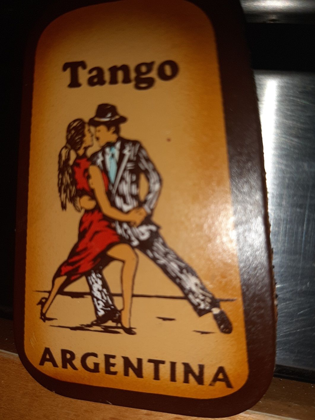 Magnez magnes pamiatka z Argentyny skora Tango