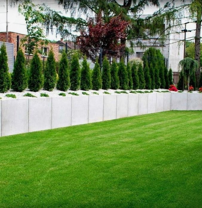 Ogrodzenie betonowe, beton architektoniczny, mur oporowy, L-ki, elki