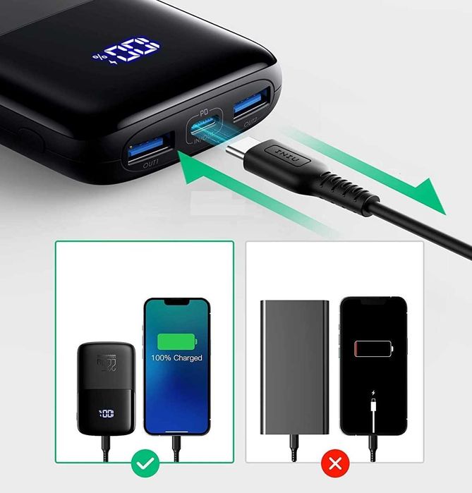 Iniu BI-B61 Powerbank 2xUSB 10000mAh QC4.0 22,5W QC4.0 PD3.0 iPhone