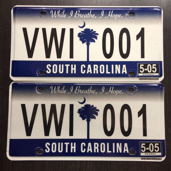 Номер парный пара сша Америка двойной USA license plate South Carolina
