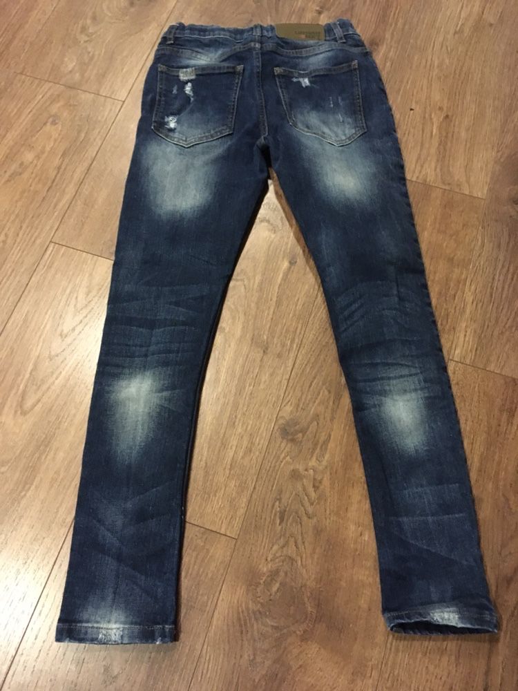 Spodnie 152 chłopięce jeansy dżinsy przetarcia NEXT skiny