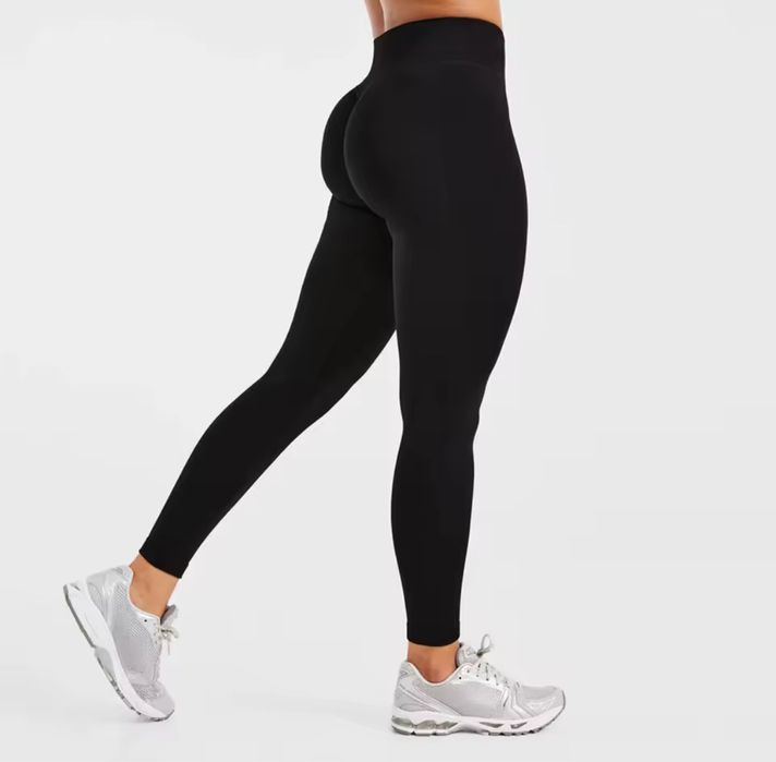 Лосини для спорту чорні, мармур ТАЙ ДАЙ з ефектом PUSH UP