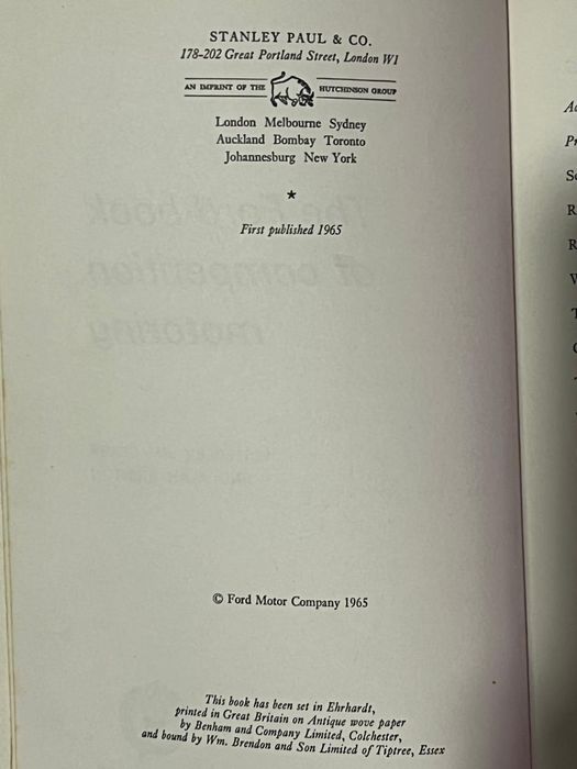 The Ford book of competition motoring