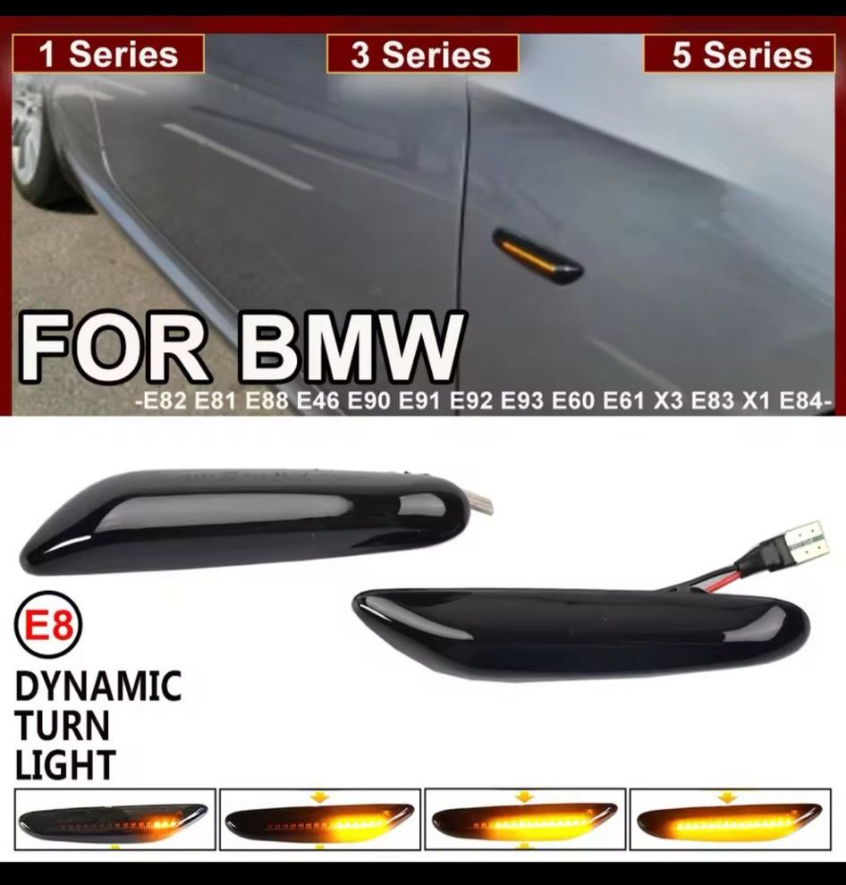 Piscas led dinâmico para BMW em pretos