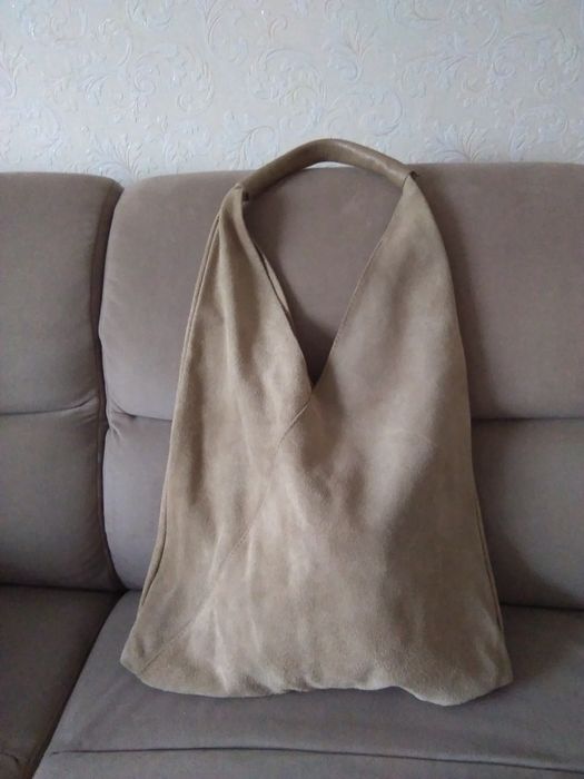 Шкіряний шопер 40/45 тауп, сірий, рижий, чорний Італія