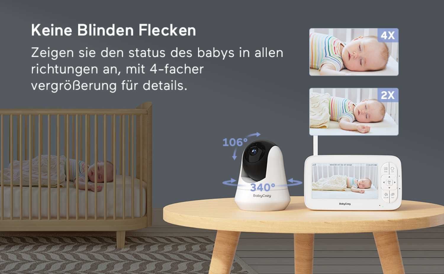 Niania elektroniczna Babycozy B10-HD 5 cal 720PHD