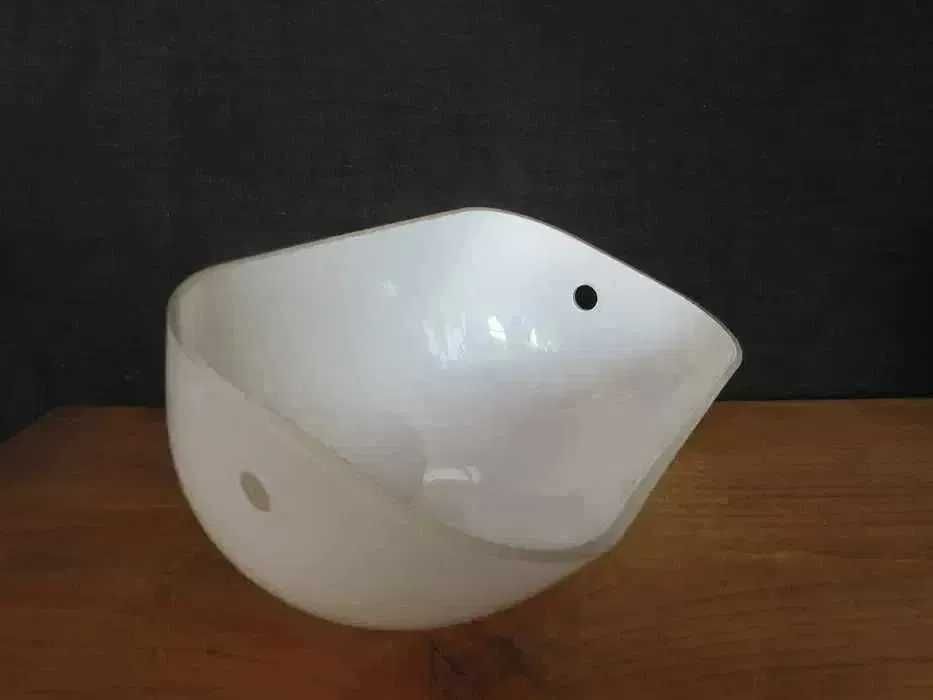 Szklany Klosz do lampy Bankierskiej_BIAŁY POŁYSK