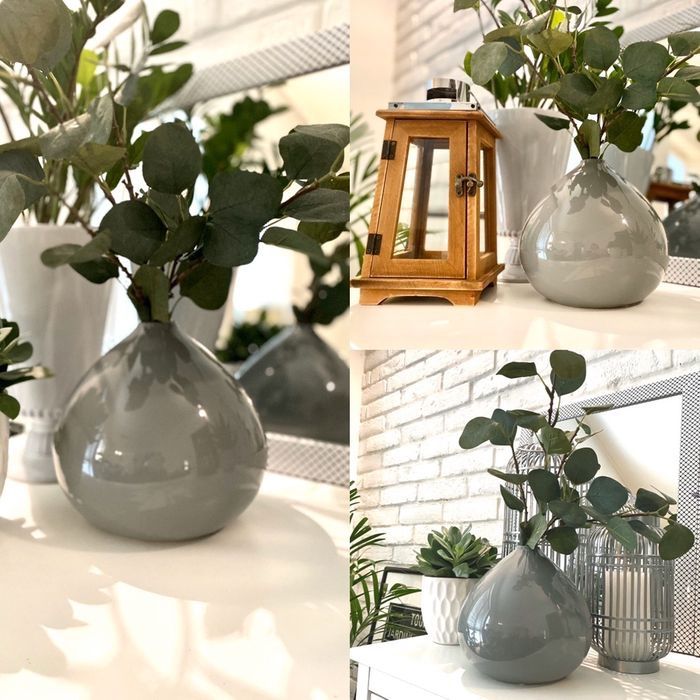 Wazon ceramiczny szary, nowy