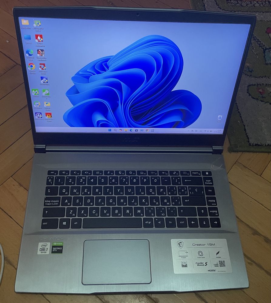 Ноутбук MSI Creator 15m  i7 10750h gtx 1660ti max q 32 gb ram ssd 256