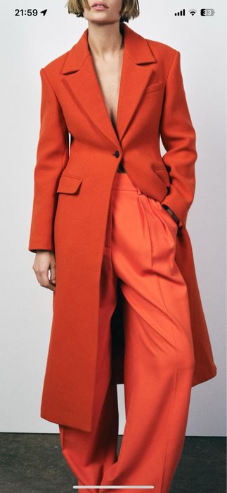 Plaszcz zara pomaranczowy XS 749 zl okazja !