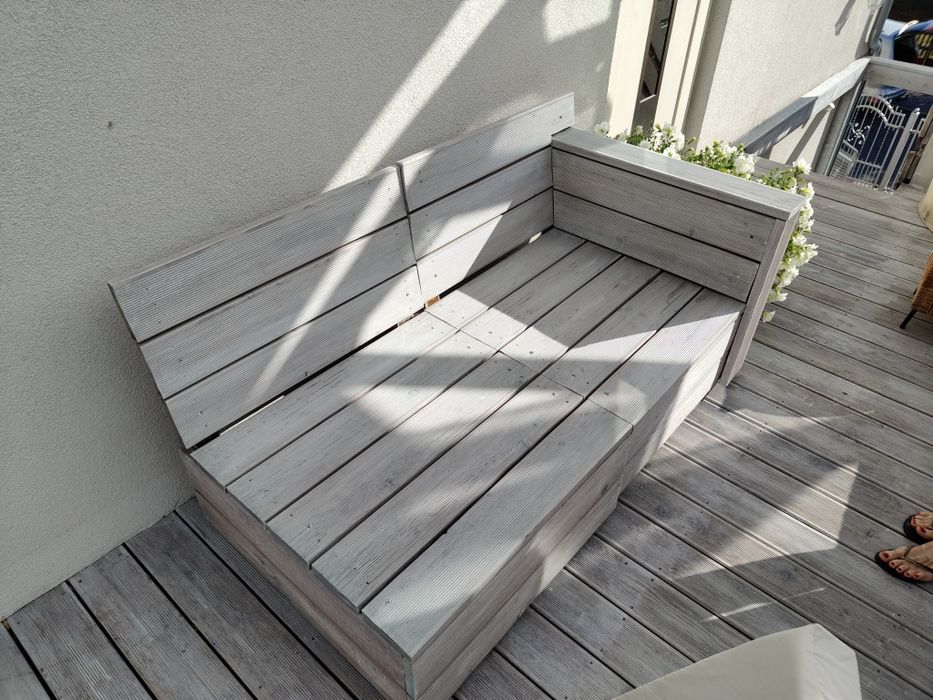 Meble ogrodowe tarasowe kanapa stolik