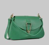 Сумка зелена шкіряна Зеленая сумка кожаная Virginia conti Италия
