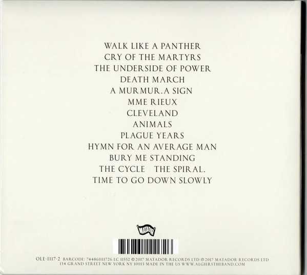 Algiers cd  The Underside Of Power   indie post punk     folia