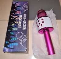 Mikrofon do karaoke bezprzewodowy bluetooth różowy