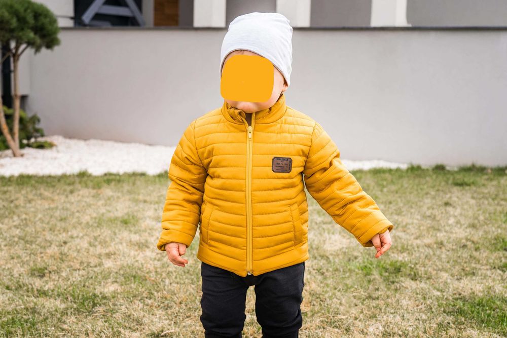 Kurtka chłopięca musztardowa rozmiary 80, 86, 92