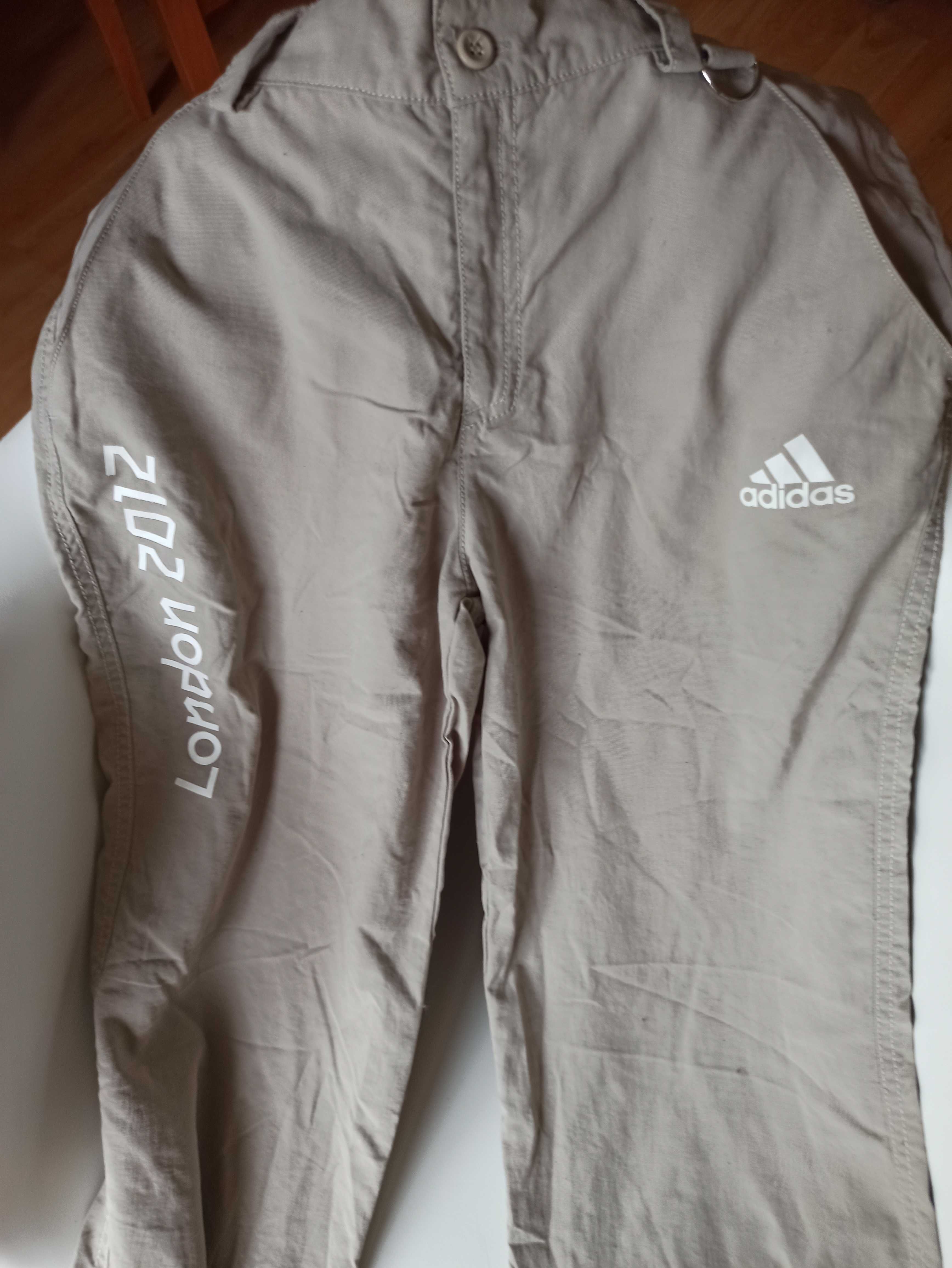 Spodnie Adidas beżowe