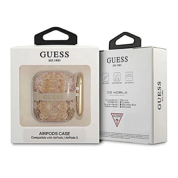 Etui Guess Paisley Strap Collection na AirPods 1/2 - złote
