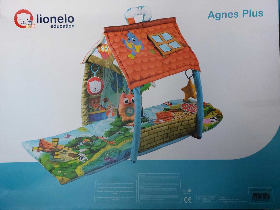 Edukacyjna kolorowa farma mata domek 2w1 Lionelo Agnes Plus 0+