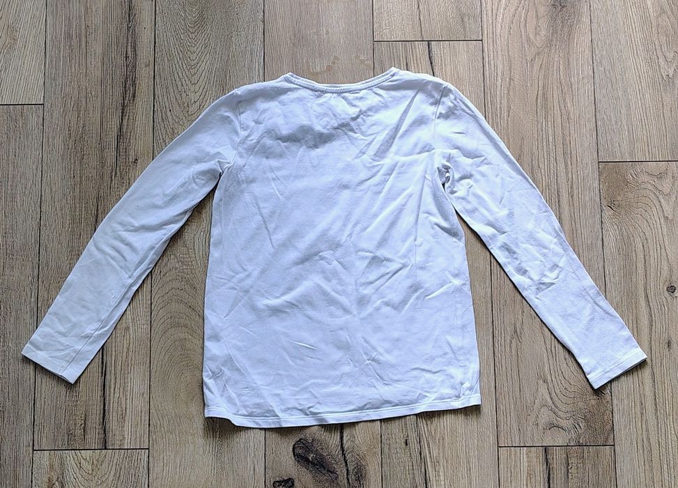 Bluzka z długim rękawem dziewczęca świąteczna pies i kot H&M 134-140