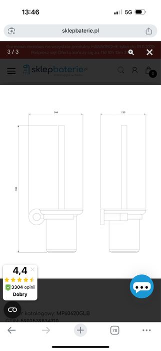 Szczotka wc omnires modern