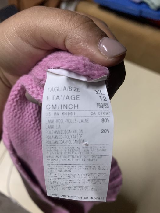 Pólo/colete malha criança “Benetton” cor-de-rosa XL 12 anos rapariga