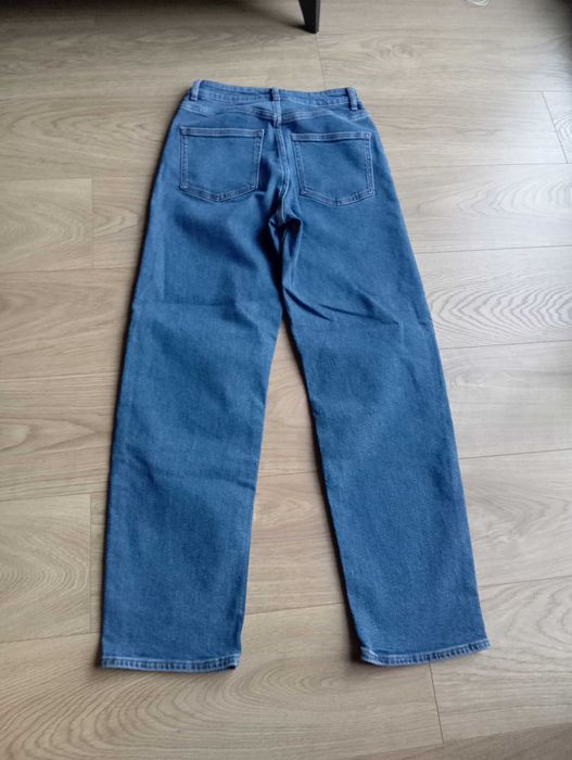 Niebieskie dżinsy jeansy wysoki stan high waist H&M 36