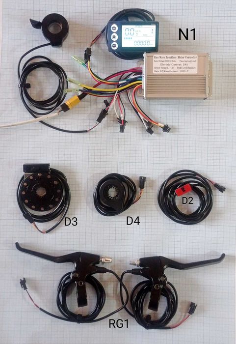 Набір контролер сінусний 350-500Вт 24, 36, 48В 20А з дісплеєм і газом