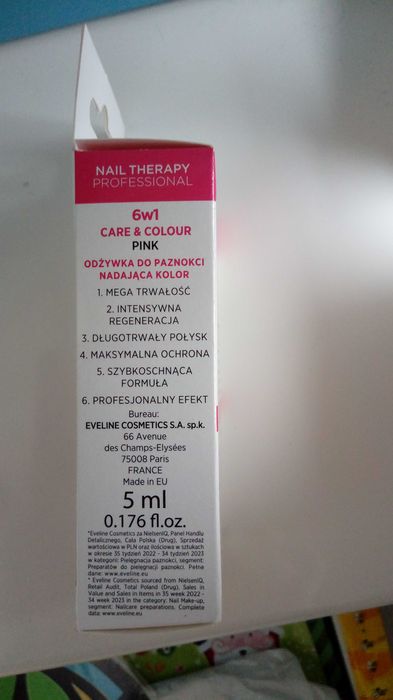 Odżywka do paznokci -  delikatny róż - Eveline Nail Therapy 6w1