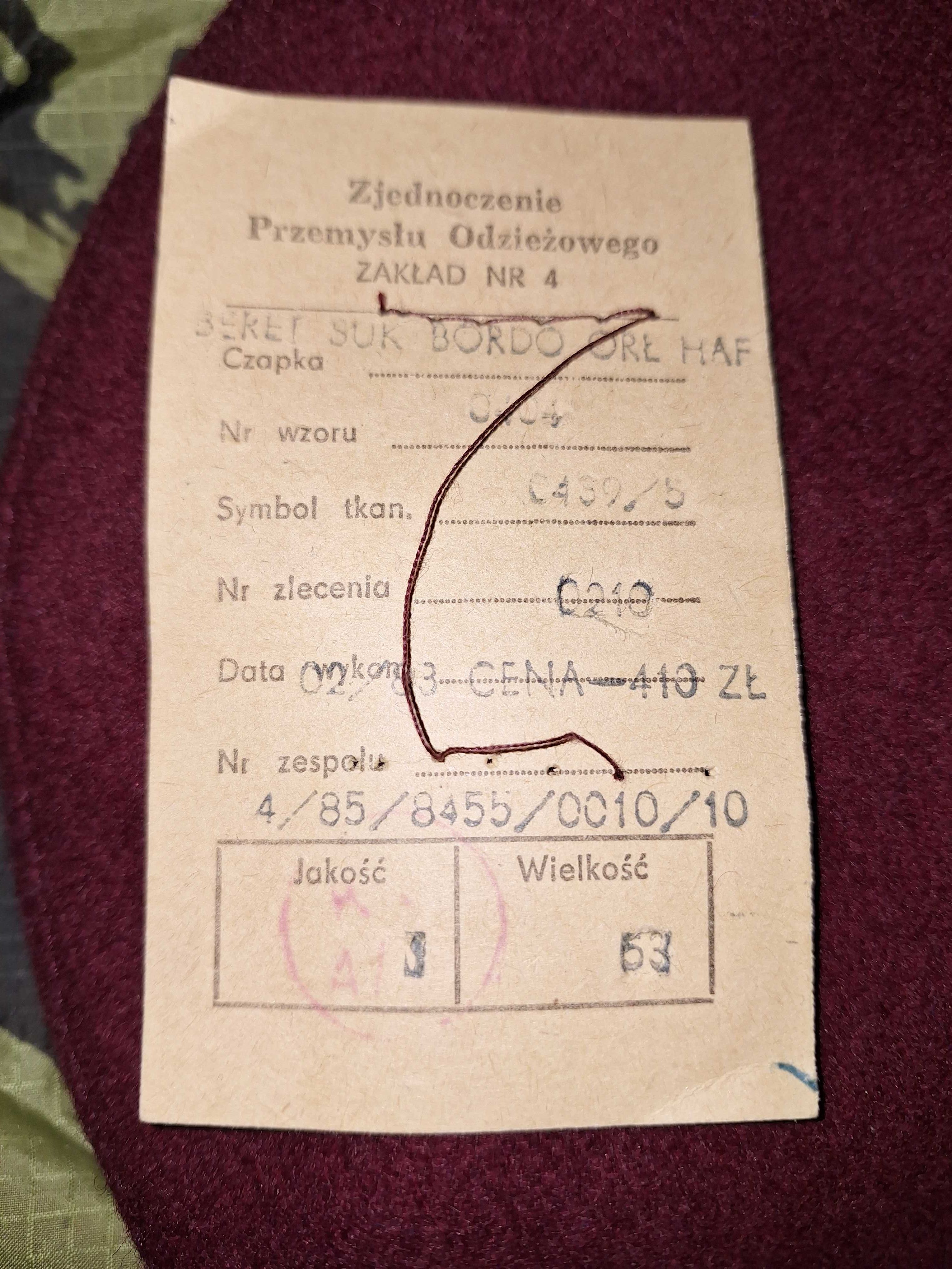 Beret Oficerski wojsk powietrznodesantowych 6PDPD LWP Desant