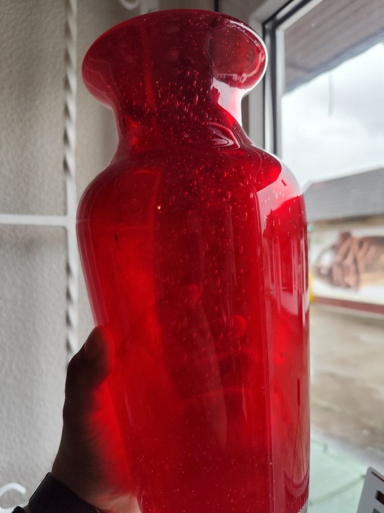 Kolorowe szkło wazon antico vintage retro prl