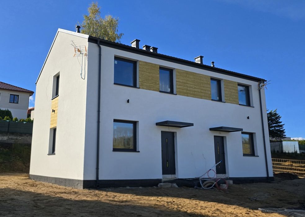 Nowy Segment 80m2 w stanie deweloperskim Więcbork -pompa ciepła, ogród