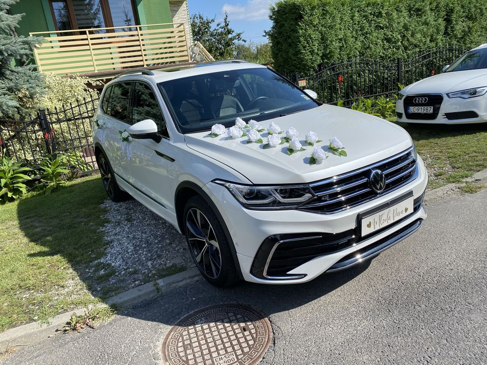 Auto do ślubu VW Tiguan Allspace R-Line 2022 Biała Perła