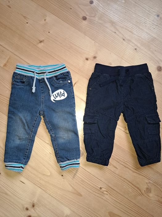 Cieple spodnie i bluza chlopieca  80