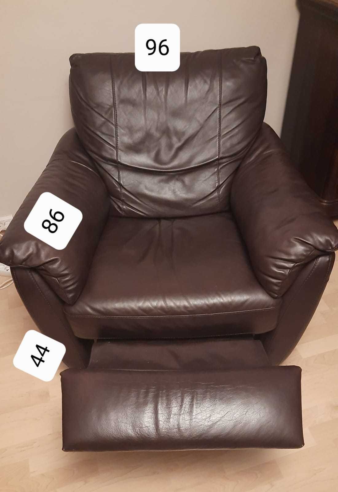 Sofa i fotel rozkładany ze skóry Ikea