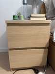 Mesas cabeceira MALM 40x48 cm ikea cor betula com Velatura Branca