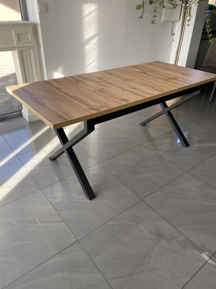 Stół rozkładany w stylu LOFT  140/180x80 KRZYŻAK