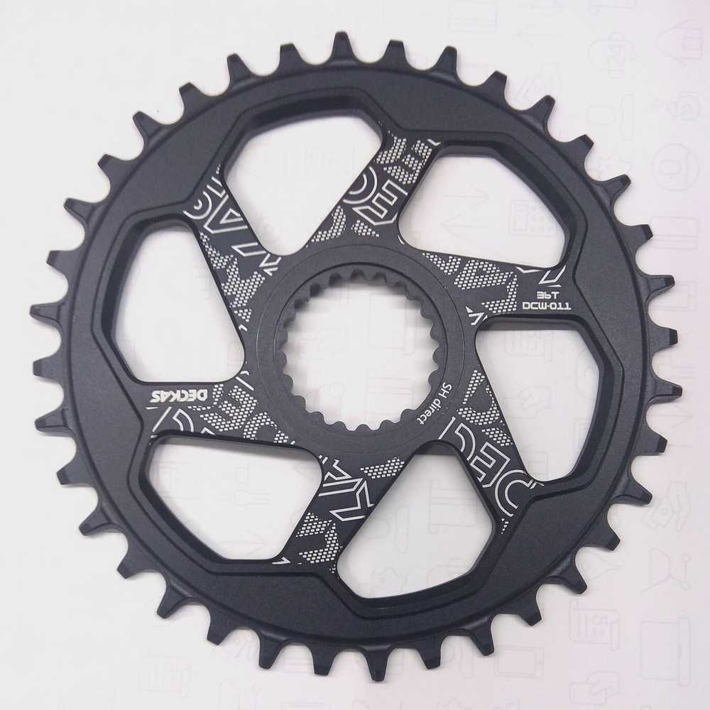 DECKAS, zębatka narrow wide 30T 32T 34T 36T 38T SHIMANO DM, czarna