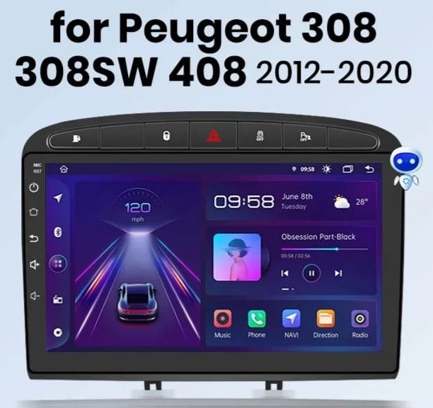 Radio Nawigacja PEUGEOT 308 308sw 408 Android