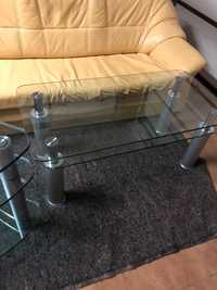 Szklana ława + stolik pod telewizor firmy LOGO