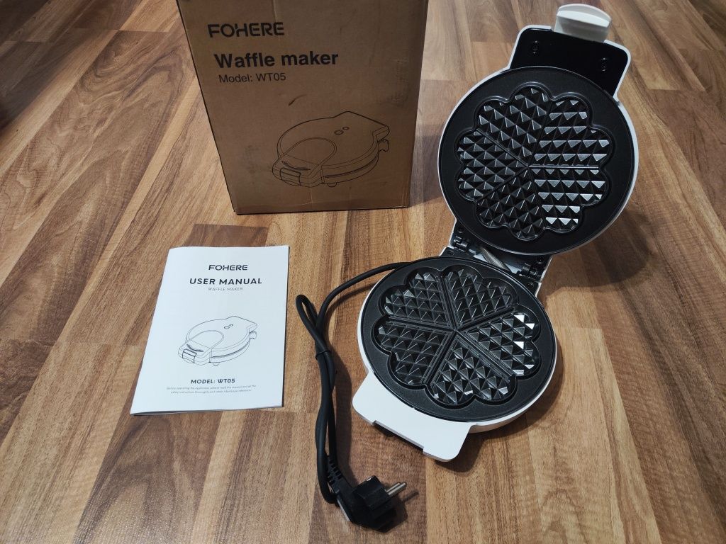 Gofrownica FOHERE WT05 metalowa 900 W biała