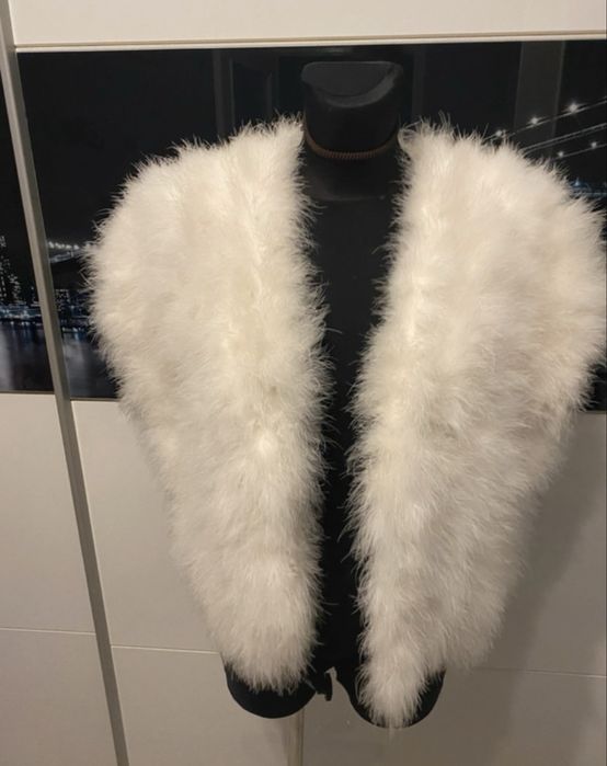 Luksusowe bolerko ślubne ze strusich piór SuPeR CeNa!