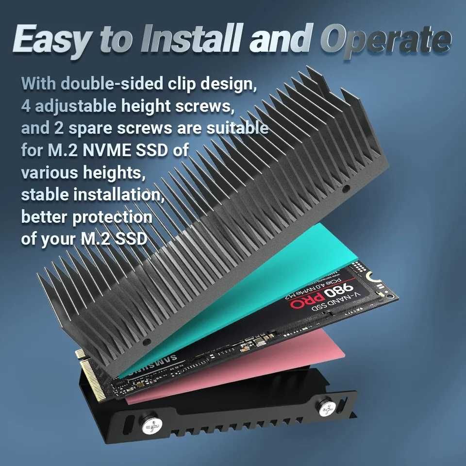 Радіатор JEYI Finscold Godfins 38 охолоджуючих пластин на ssd М2 2280