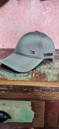 TH Tommy świetna czapka z daszkiem unisex oliwka khaki