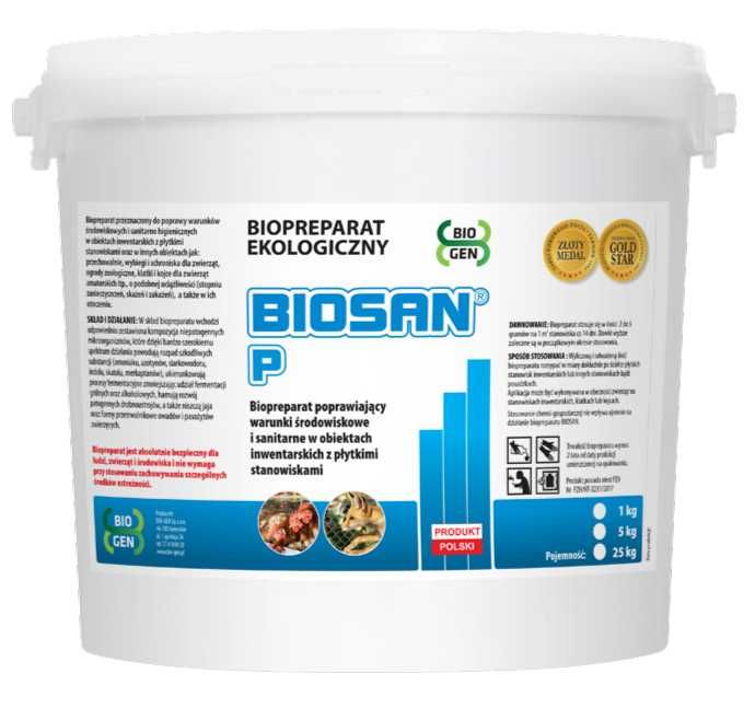 BIOSAN P 5 kg upłynnia gnojówkę, usuwa odory