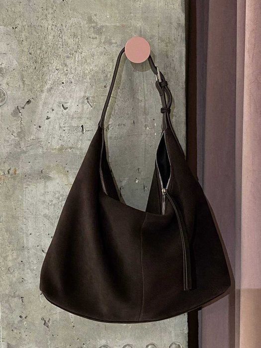 Сумка жіноча замшева коричньова