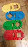 4 klocki puzzle plastikowe